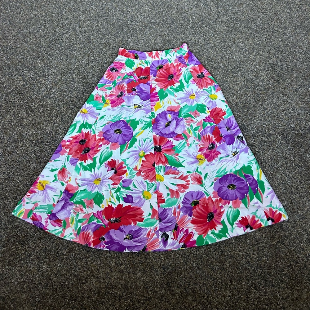 Vintage 80's Rafferty floral cottagecore skirt size 7 whimsy‎ fairy spring